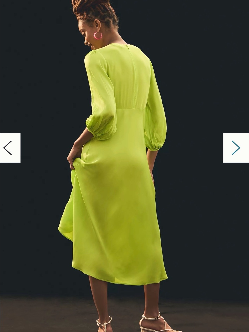 FARM Rio Lime Green Twist-Ring Midi Dress - Picture 2 of 9